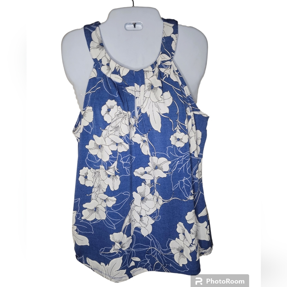 International Concept women's blue,white,black sleeveless top size L